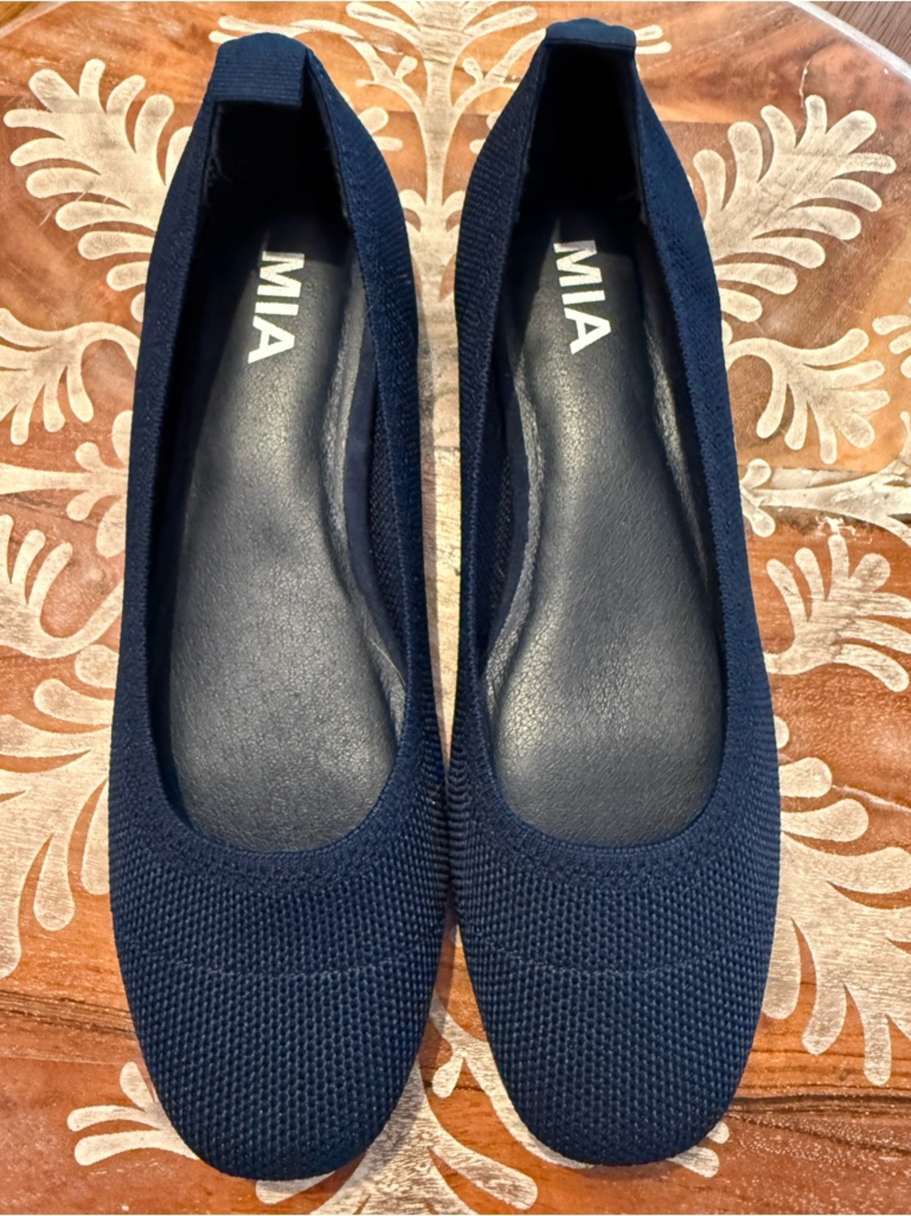 MIA Navy Knit Slip-On Ballet Flats